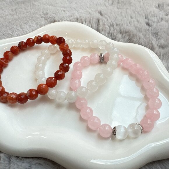 New Set of 3 Natural Semi-Precious Stones Bracelets - Picture 4 of 8